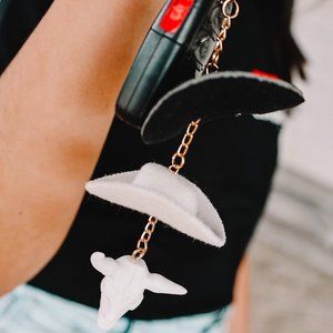 Black and Stone Cowboy Hat Keychain